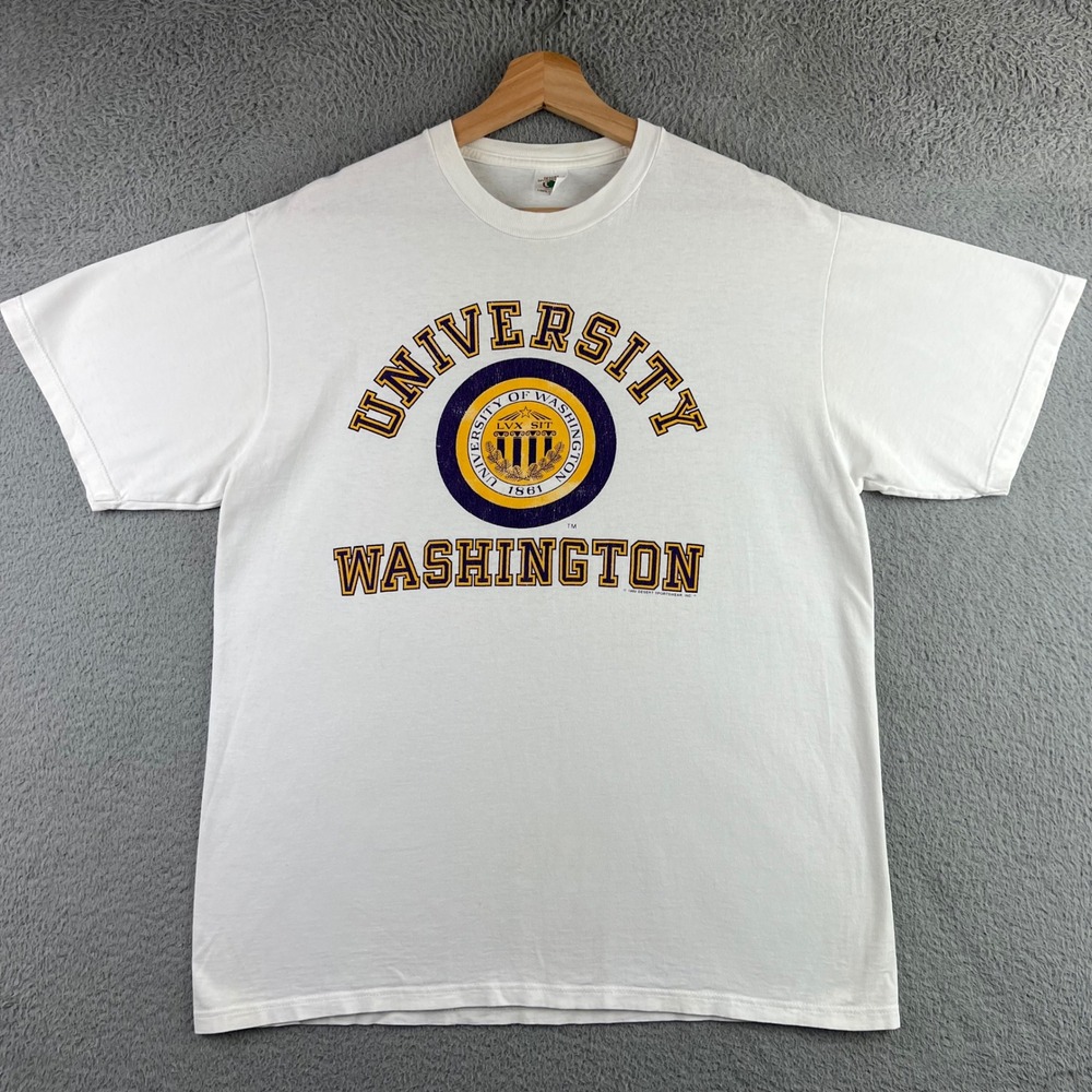 Vintage 1989 University of Washington Huskies Shirt Desert Sportswear White L